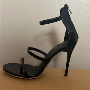 Sleek Black Patent Leather Heels